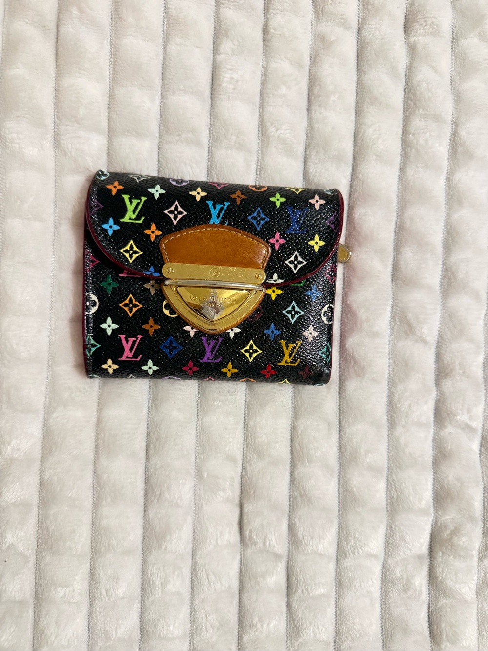 Louis Vuitton Multicolor Monogram Black Trifold Wallet